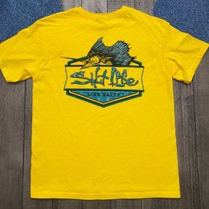 Salt Life Youth M Yellow Marlin t shirt 0593
